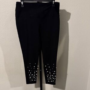 Black Pearl Embellished Capris